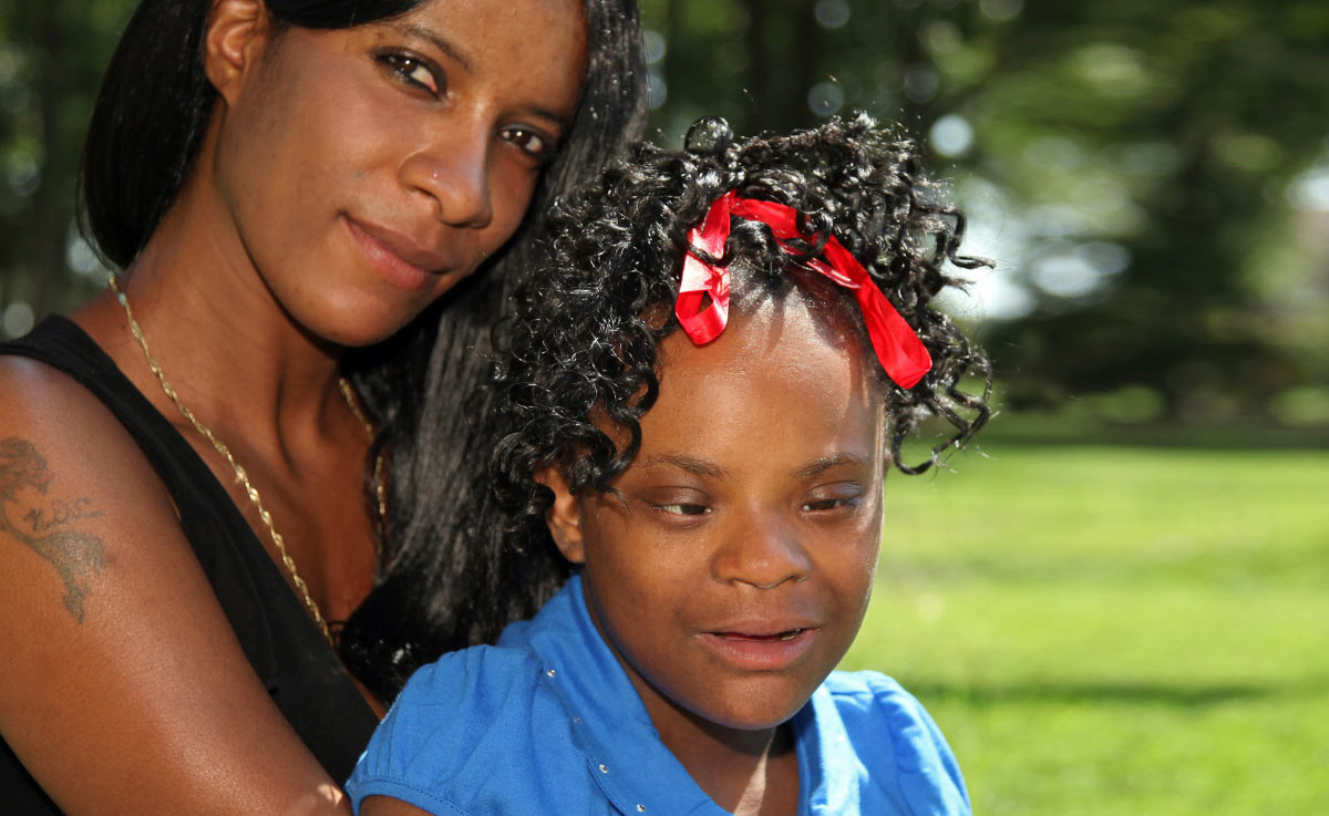 Image of mother and child with a disability